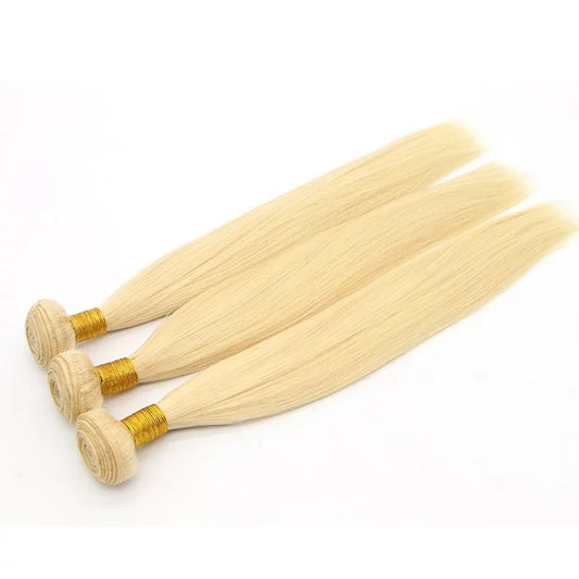 💛 613 Blonde Straight 3 Bundle Deal – 100% Virgin Human Hair